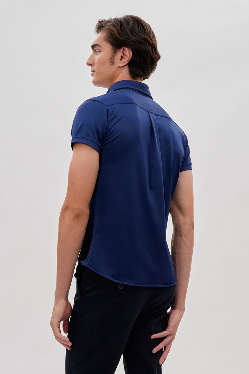 Canada Weather Gear Travel Collection Classic Short Sleeve Casual Shirt - Navy - Mens Casual Shirts - International Clothiers