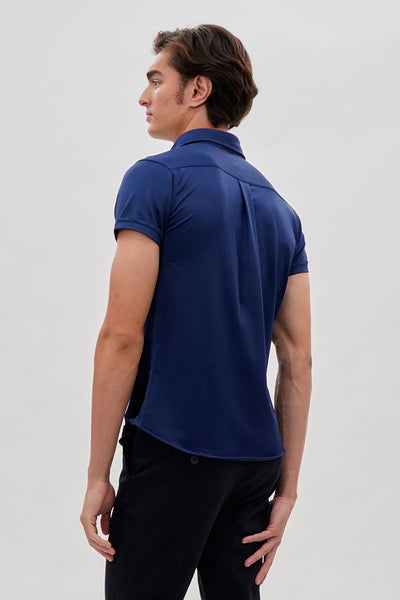 Canada Weather Gear Travel Collection Classic Short Sleeve Casual Shirt - Navy - Mens Casual Shirts - International Clothiers