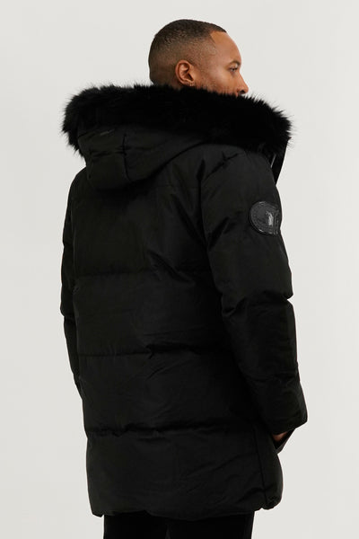 Canada Weather Gear Faux Fur Backpack Strap Parka Jacket - Black - Mens Parka Jackets - International Clothiers