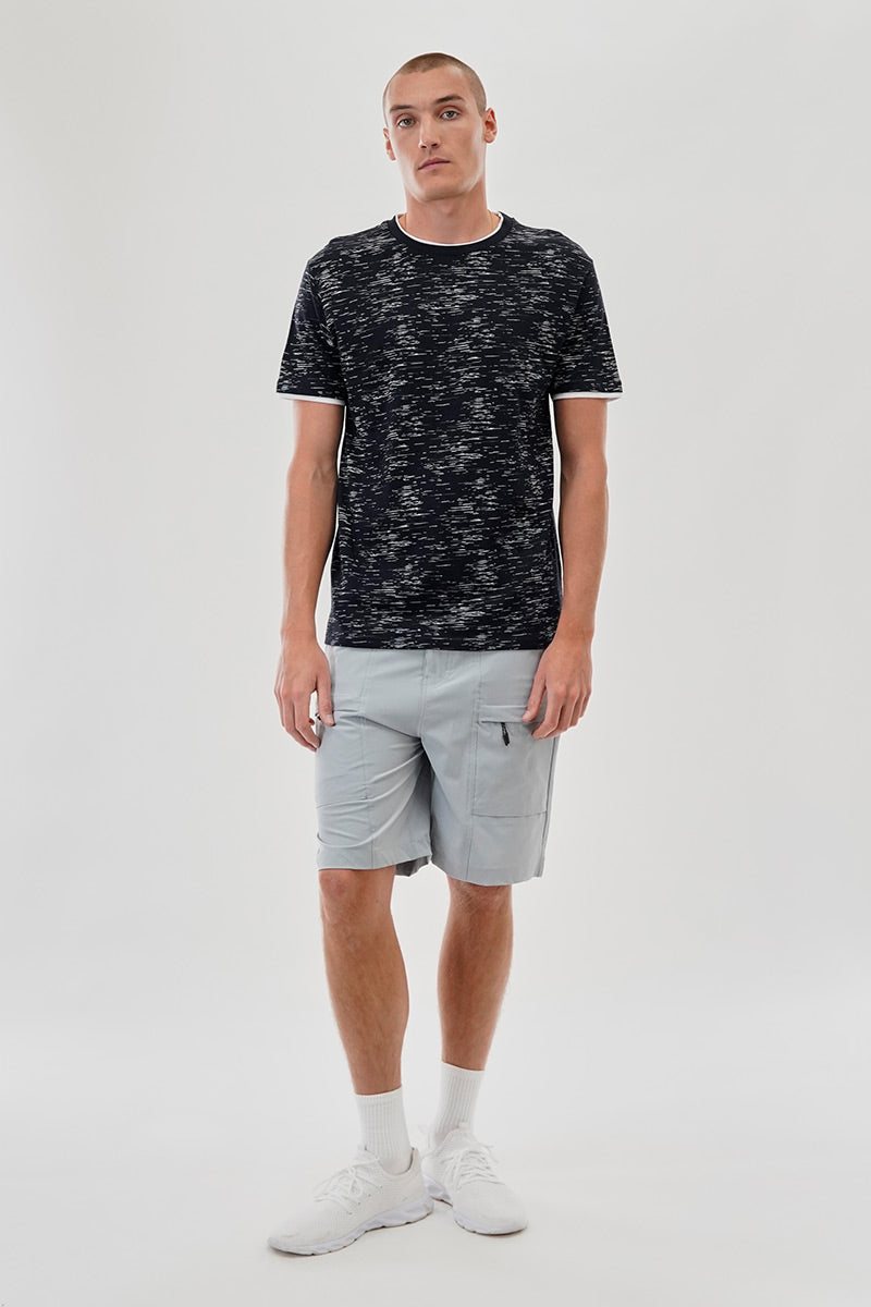 Canada Weather Gear Vintage Patterned Crewneck Tee - Navy - Mens Tees & Tank Tops - International Clothiers