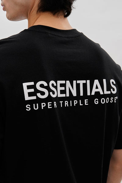 Essentials Super Triple Goose Logo Print Tee - Black - Mens Tees & Tank Tops - International Clothiers