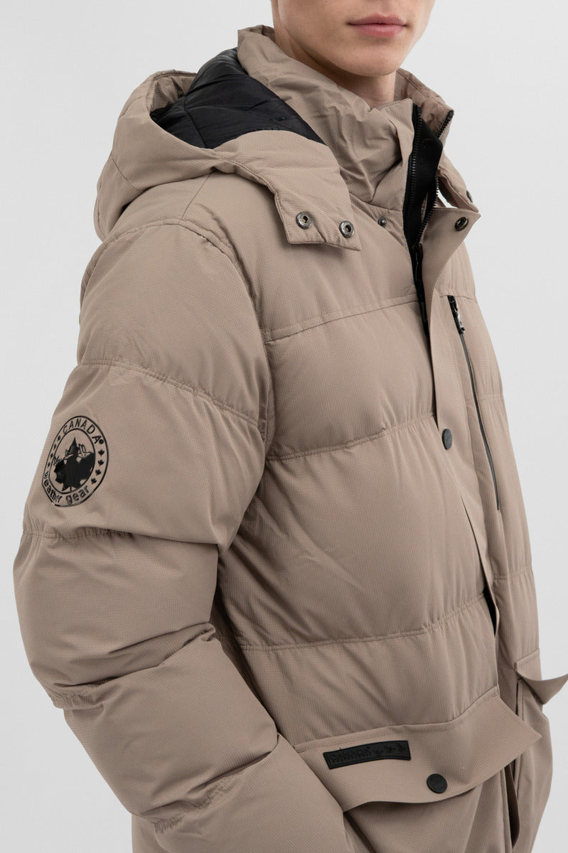 Canada Weather Gear Puffer Parka Jacket - Beige - Mens Parka Jackets - International Clothiers