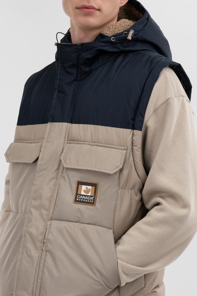 Canada Work Gear Removable Sleeve Parka Jacket - Beige - Mens Parka Jackets - International Clothiers