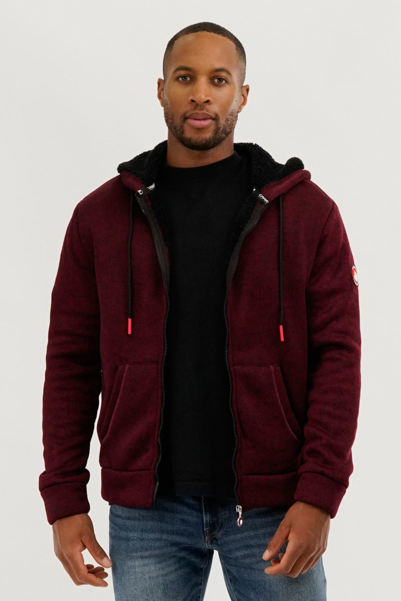 Canada Weather Gear Sherpa Lined Lightweight Jacket - Burgundy - Mens Lightweight Jackets - International Clothiers