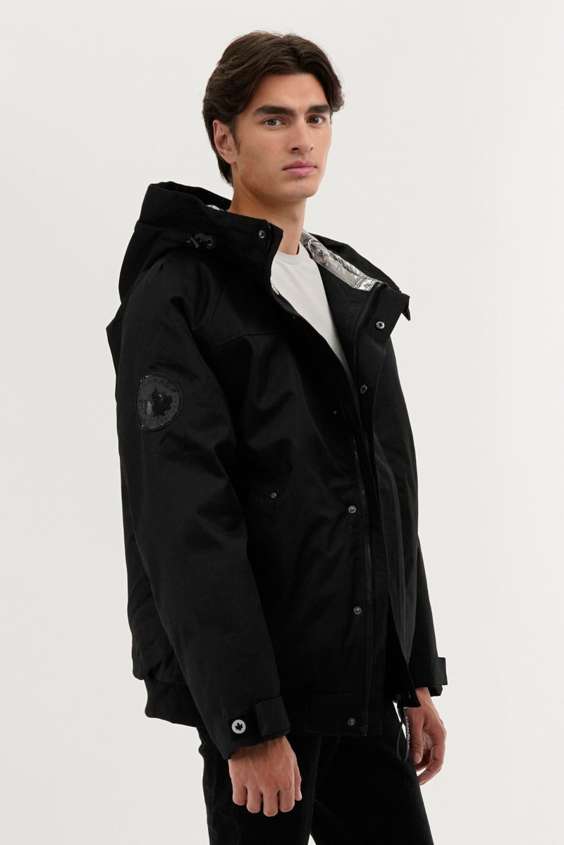 Canada Weather Gear Backpack Strap Bomber Jacket - Black - Mens Bomber Jackets - International Clothiers