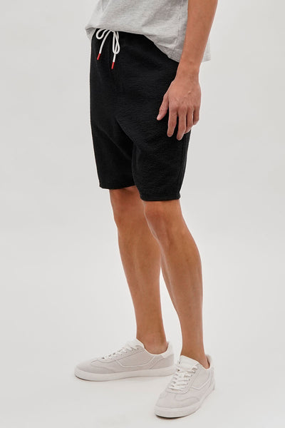 Canada Weather Gear Vintage Textured Tie Waist Shorts - Black - Mens Shorts & Capris - International Clothiers