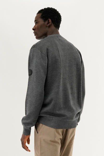 Canada Weather Gear Patterned Crewneck Pullover Sweater - Grey - Mens Pullover Sweaters - International Clothiers