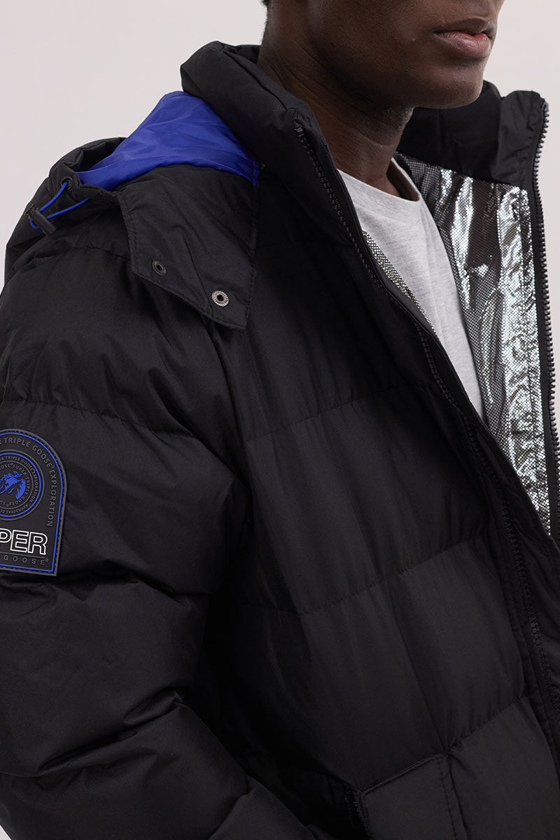 Super Triple Goose Thermal-Foil Lining Bomber Jacket - Blue - Mens Bomber Jackets - International Clothiers