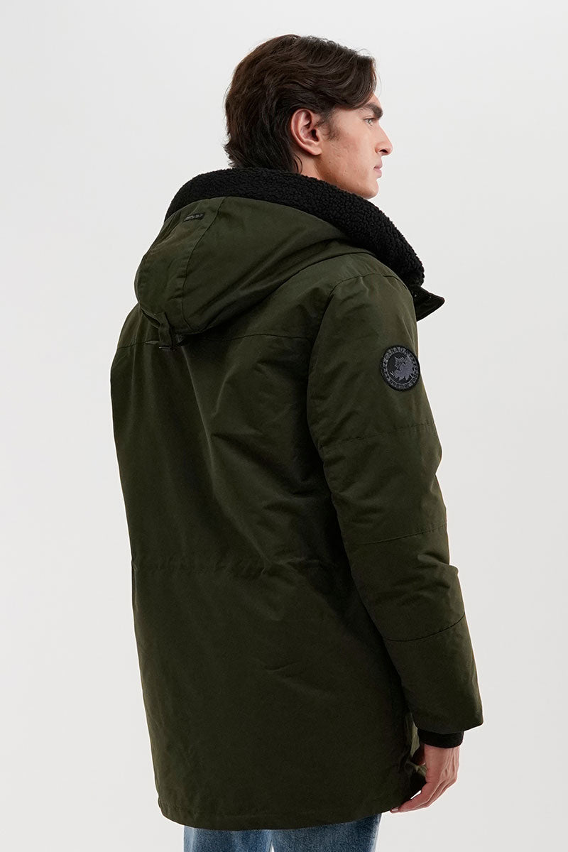 Canada Weather Gear Sherpa Lined Hood Parka Jacket - Olive