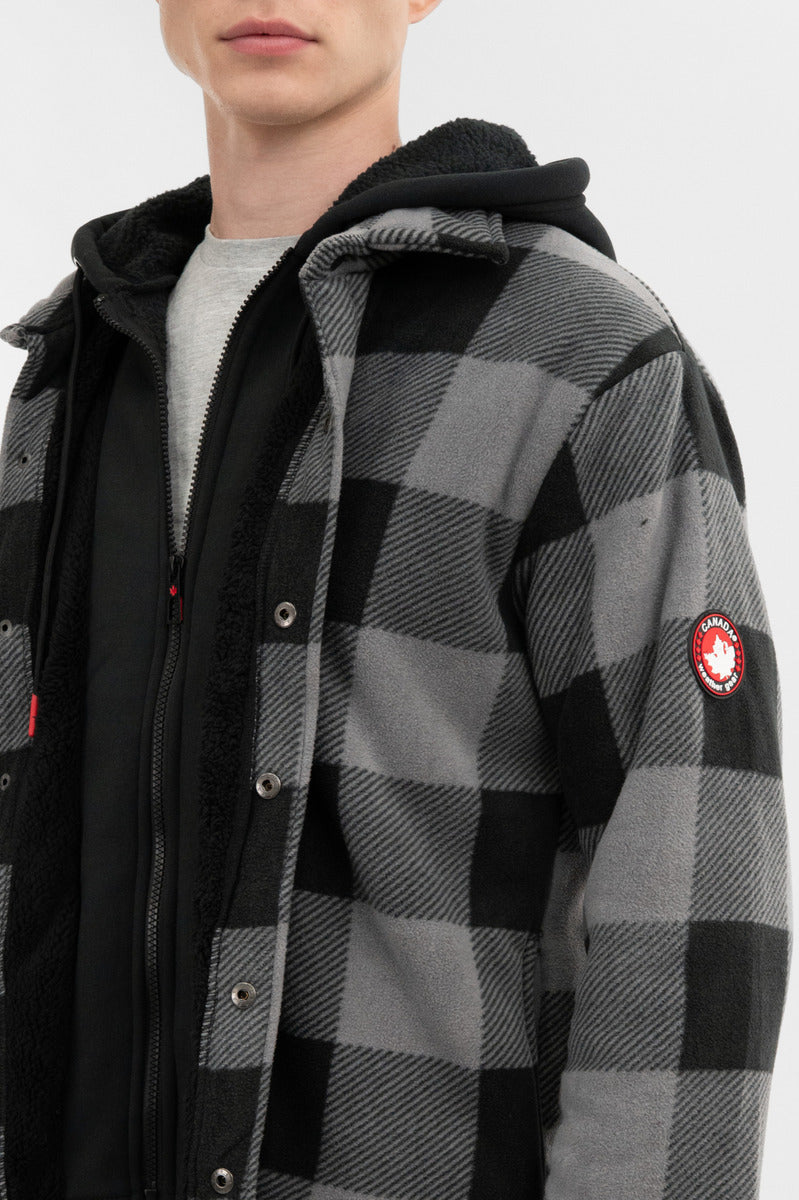 Canada Weather Gear Plaid Sherpa Lined Lightweight Jacket - Black - Mens Lightweight Jackets - International Clothiers