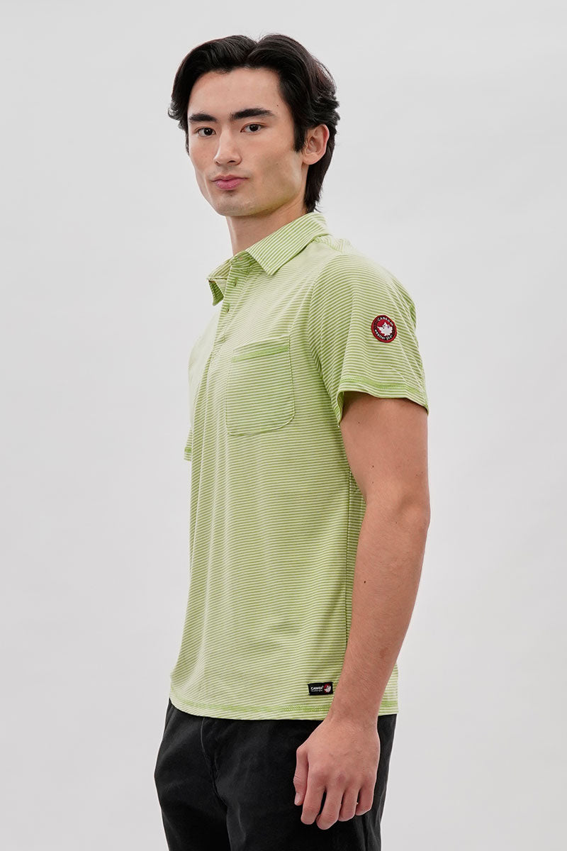 Canada Weather Gear Striped Polo Shirt - Green - Mens Polo Shirts - International Clothiers