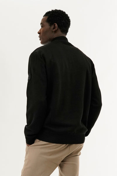 Canada Weather Gear Striped 1/4 Zip Pullover Sweater - Black - Mens Pullover Sweaters - International Clothiers