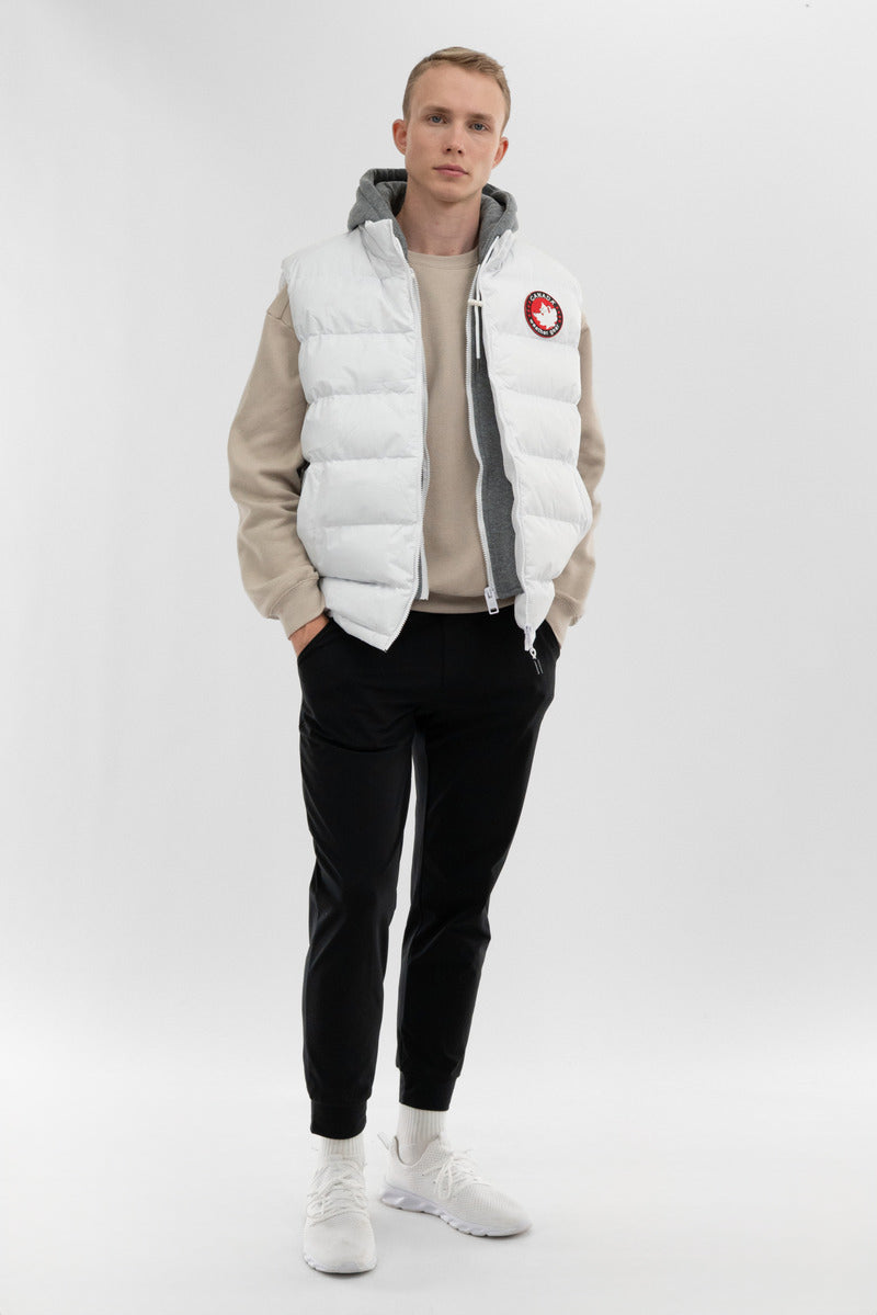 Canada Weather Gear Hooded Puffer Vest - White - Mens Vests - International Clothiers