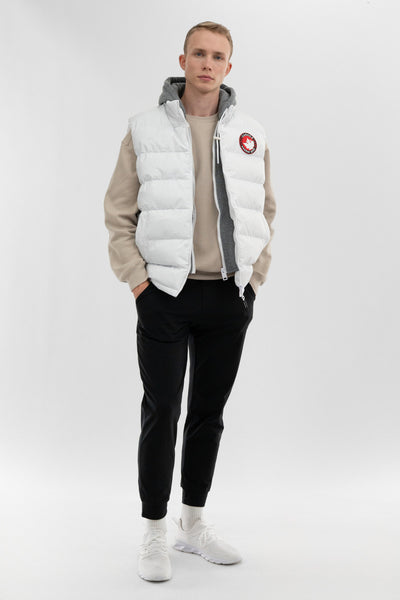 Canada Weather Gear Hooded Puffer Vest - White - Mens Vests - International Clothiers