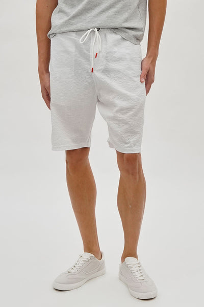 Canada Weather Gear Vintage Textured Tie Waist Shorts - White - Mens Shorts & Capris - International Clothiers