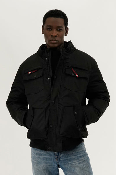 Canada Weather Gear Puffer Bomber Jacket - Black - Mens Bomber Jackets - International Clothiers