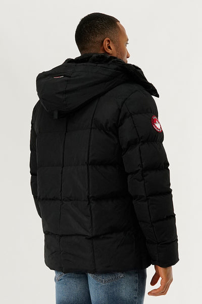 Canada Weather Gear Faux Fur Hooded Parka Jacket - Black - Mens Parka Jackets - International Clothiers