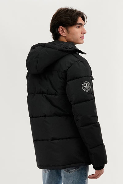 Canada Weather Gear Quilted Puffer Parka Jacket - Black - Mens Parka Jackets - International Clothiers