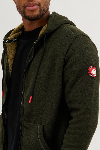 Canada Weather Gear Sherpa Lined Lightweight Jacket - Olive - Mens Lightweight Jackets - International Clothiers