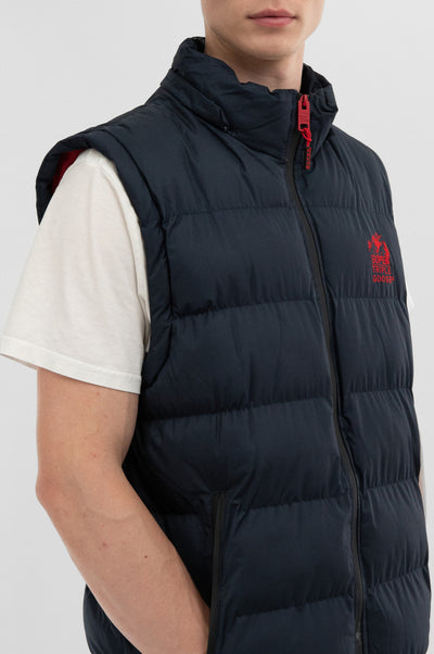 Super Triple Goose Zip Off Sleeve Bomber Jacket - Navy - Mens Bomber Jackets - International Clothiers