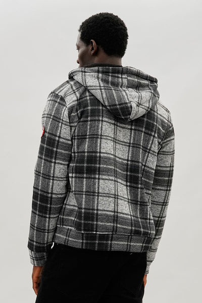 Canada Weather Gear Hooded Sherpa Lined Lightweight Jacket - Grey - Mens Lightweight Jackets - International Clothiers