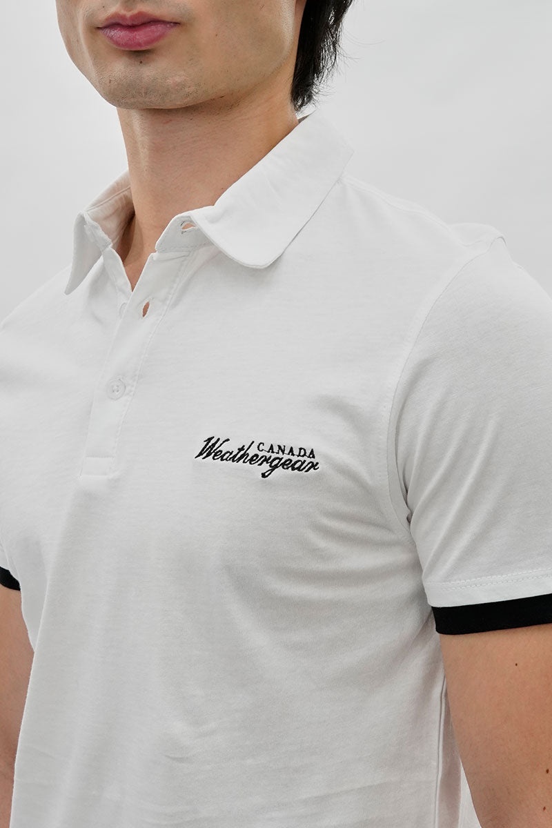 Canada Weather Gear Vintage Short Sleeve Polo Shirt - White - Mens Polo Shirts - International Clothiers