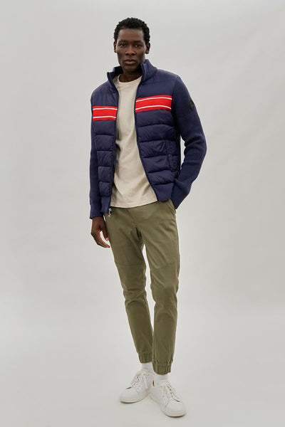 Canada Weather Gear Striped Puffer Lightweight Jacket - Navy - Mens Lightweight Jackets - International Clothiers