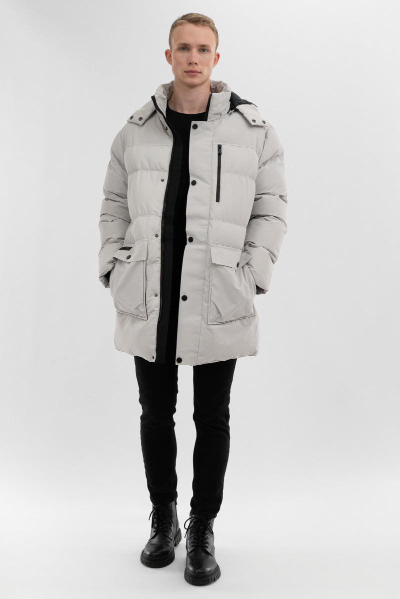 Canada Weather Gear Puffer Parka Jacket - White - Mens Parka Jackets - International Clothiers
