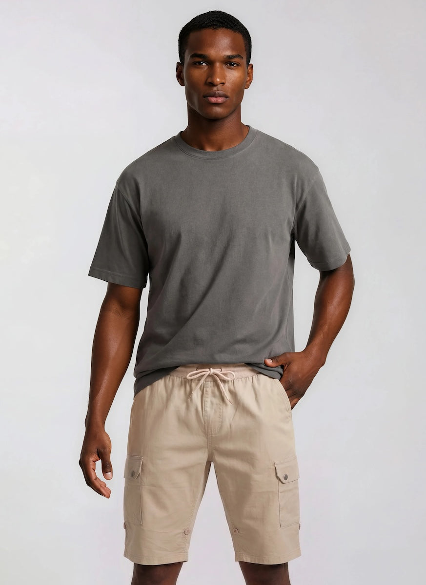 Roll Up Cargo Shorts - Stone