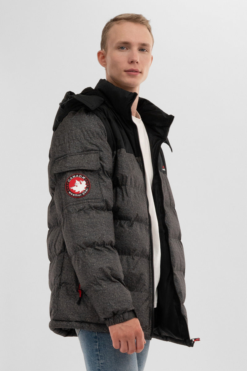 Canada Weather Gear Removable Sleeve Bomber Jacket - Black - Mens Bomber Jackets - International Clothiers