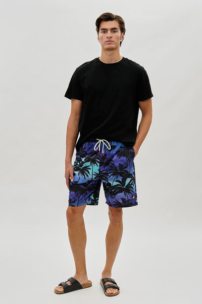 Canada Weather Gear Palm Tree Print Swim Shorts - Blue - Mens Shorts & Capris - International Clothiers