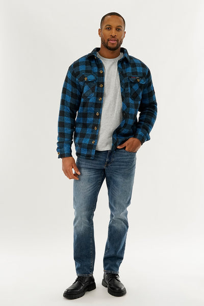 Canada Weather Gear Plaid Lightweight Jacket - Blue - Mens Lightweight Jackets - International Clothiers