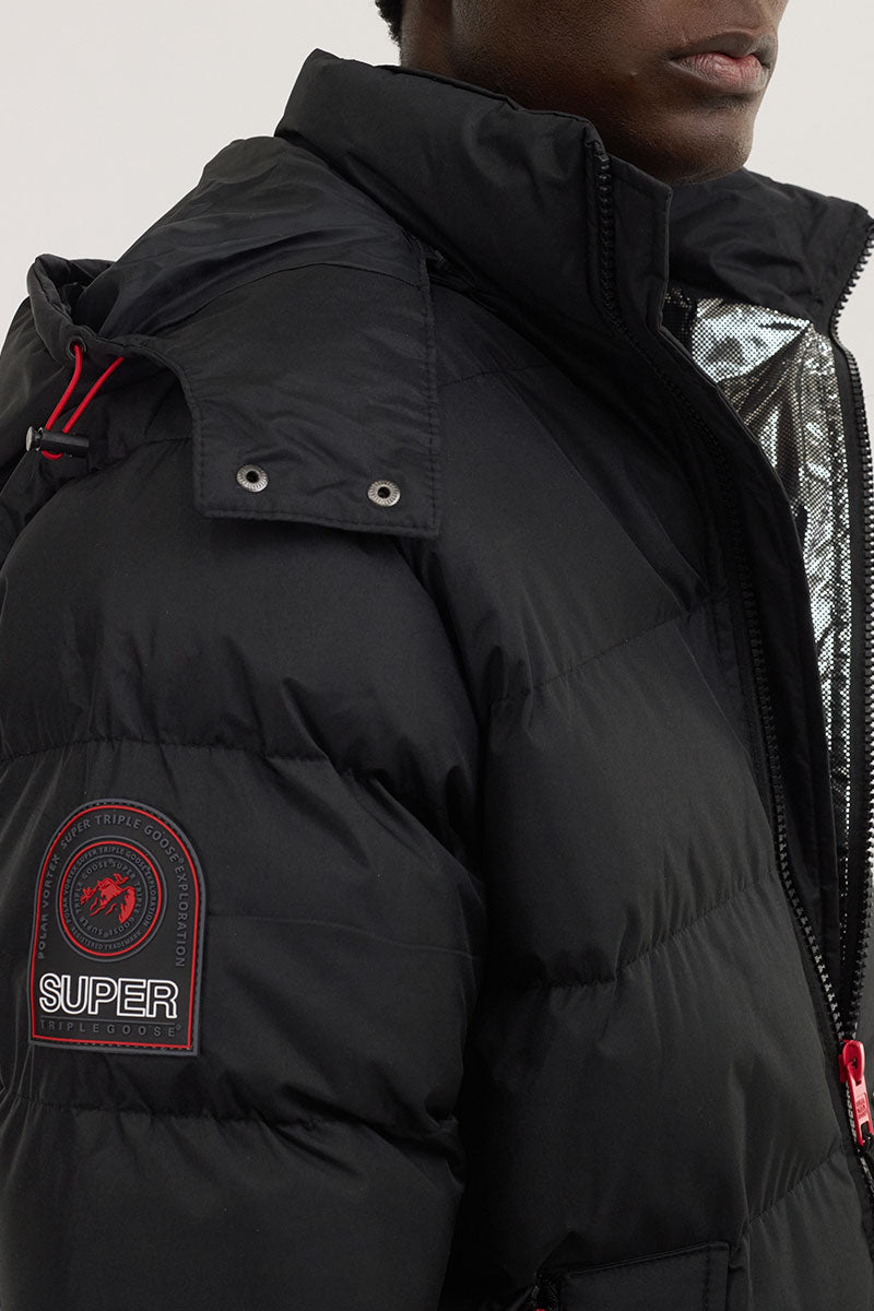 Super Triple Goose Thermal-Foil Lining Bomber Jacket - Black - Mens Bomber Jackets - International Clothiers