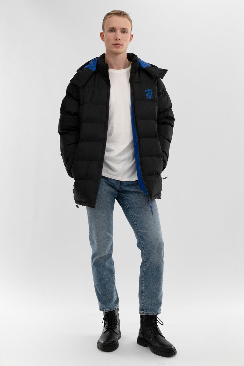 Super Triple Goose Zip Off Sleeve Bomber Jacket - Blue - Mens Bomber Jackets - International Clothiers
