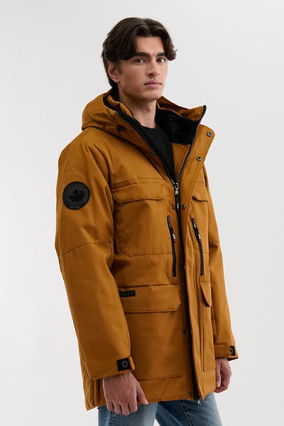 Canada Weather Gear Faux Fur Lined Hood Parka Jacket - Camel - Mens Parka Jackets - International Clothiers