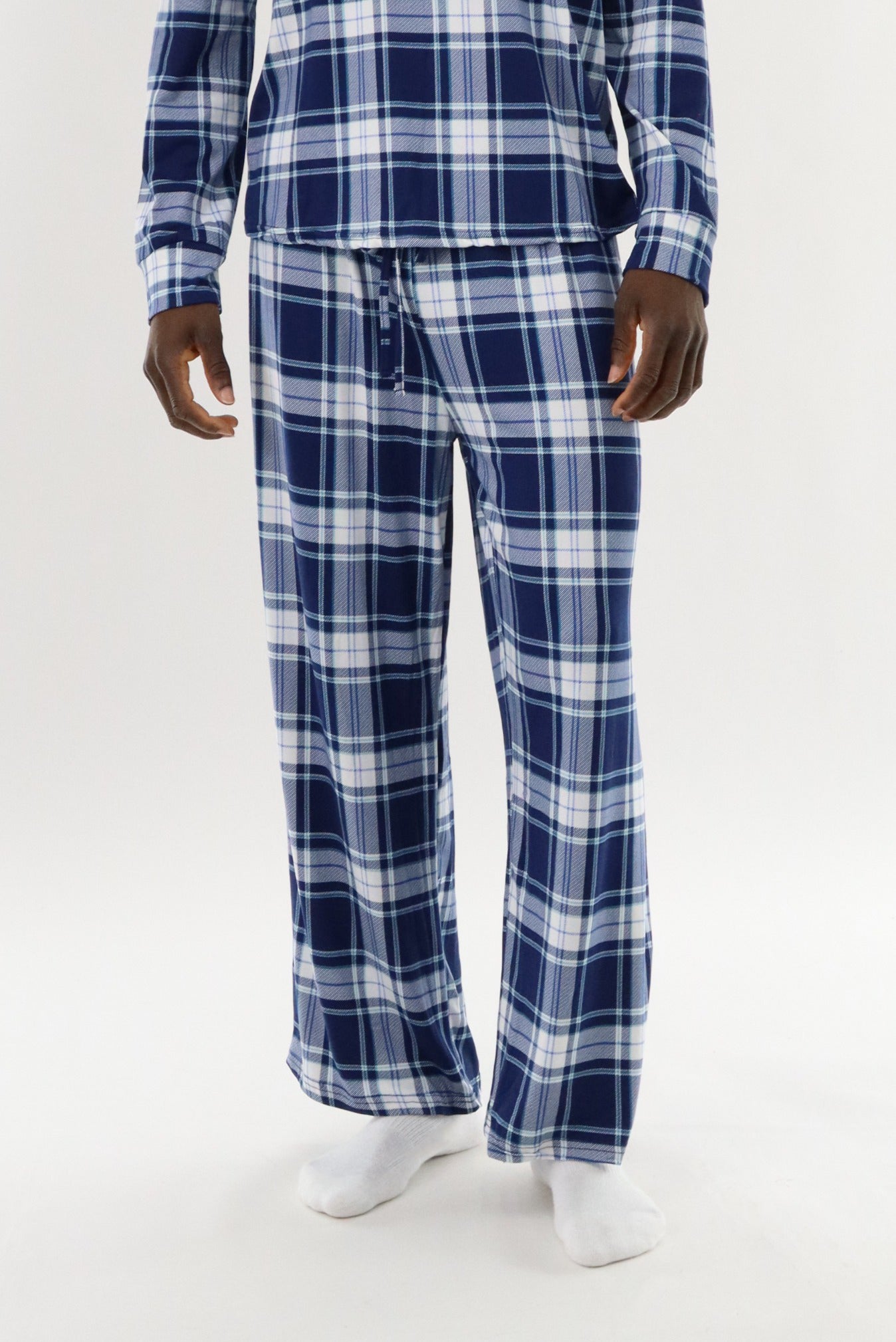 Long Printed Pajama Pants - Blue