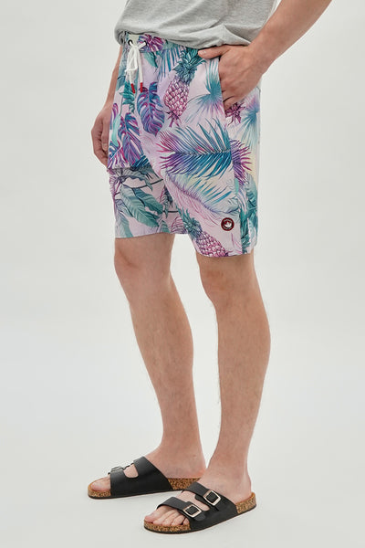 Canada Weather Gear Leaf Print Swim Shorts - Purple - Mens Shorts & Capris - International Clothiers
