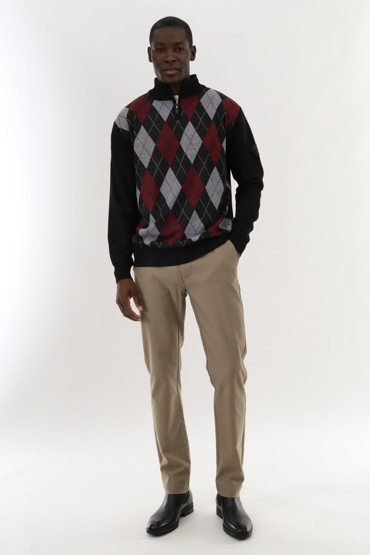 ア*ラ様 Supreme Argyle Quaater Zip Knit Pol ア*ラ様 Supreme Argyle Quaater Zip Knit Pol
