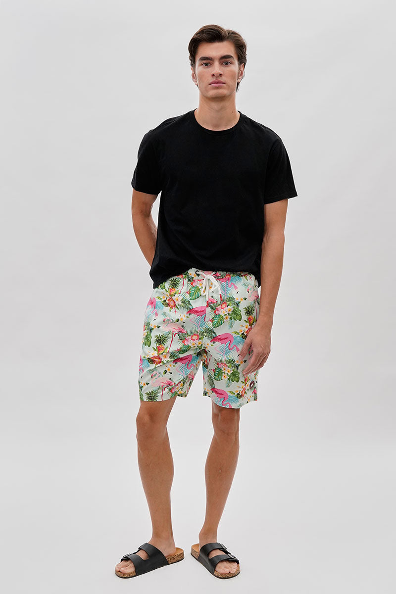 Canada Weather Gear Flamingo Print Swim Shorts - Mint - Mens Shorts & Capris - International Clothiers