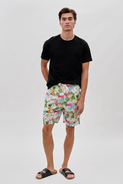 Canada Weather Gear Flamingo Print Swim Shorts - Mint - Mens Shorts & Capris - International Clothiers