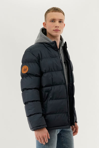 Canada Weather Gear Fleece Quilted Bomber Jacket - Navy - Mens Bomber Jackets - International Clothiers