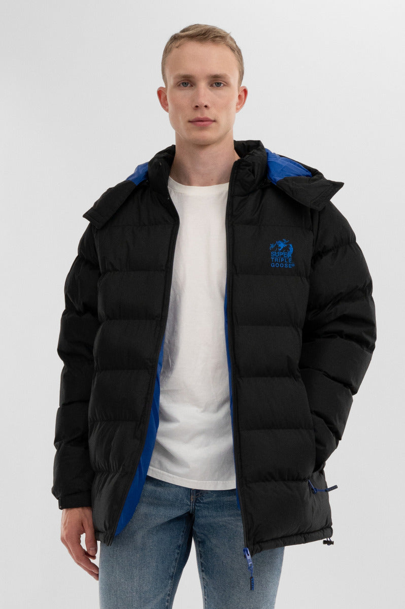 Super Triple Goose Zip Off Sleeve Bomber Jacket - Blue - Mens Bomber Jackets - International Clothiers