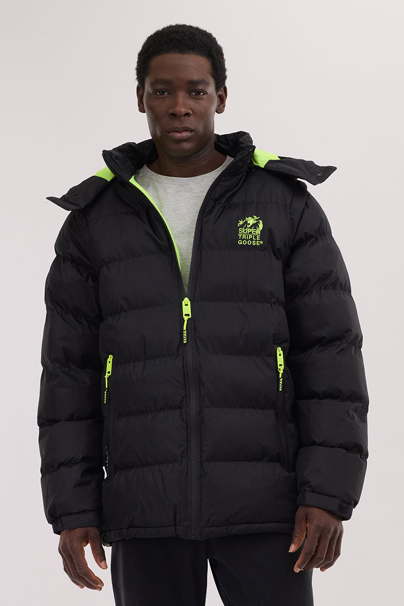 Super Triple Goose Zip Off Sleeve Bomber Jacket - Green - Mens Bomber Jackets - International Clothiers