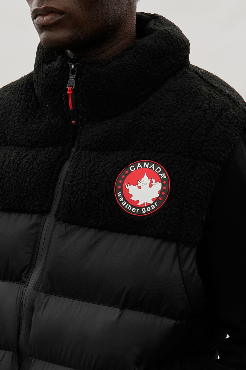 Canada Weather Gear Sherpa Puffer Vest - Black - Mens Vests - International Clothiers