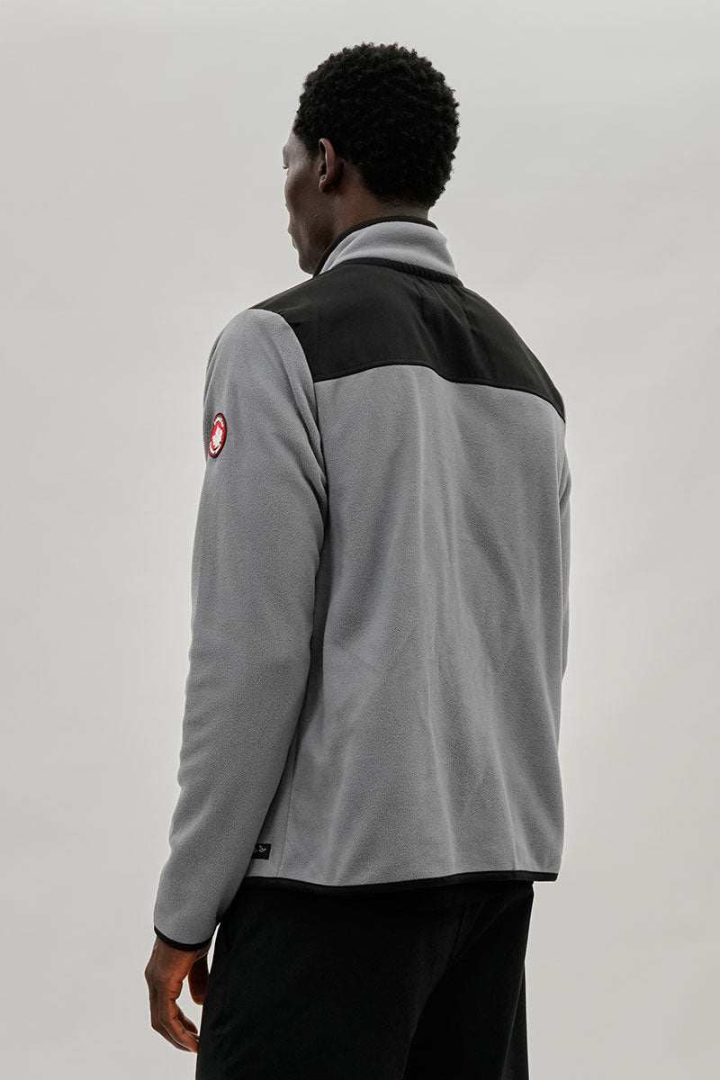 Canada Weather Gear Colour Block Fleece Lightweight Jacket - Grey - Mens Lightweight Jackets - International Clothiers