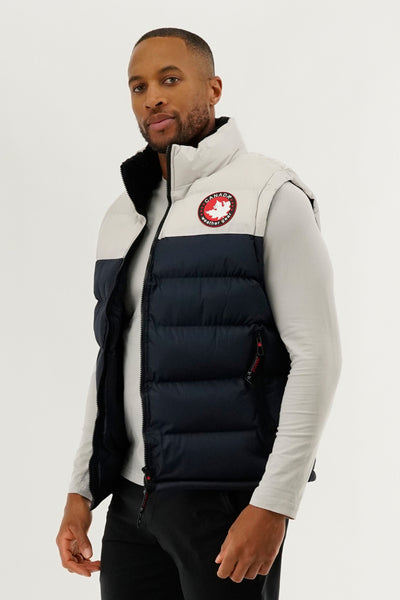 Canada Weather Gear Colour Block Puffer Vest - Navy - Mens Vests - International Clothiers