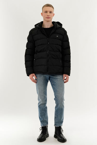 Super Triple Goose Colour Block Puffer Bomber Jacket - Black - Mens Bomber Jackets - International Clothiers