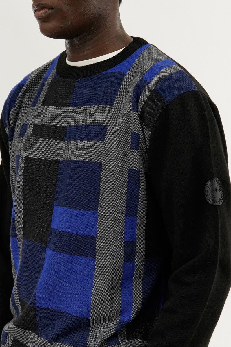 Canada Weather Gear Patterned Crewneck Pullover Sweater - Blue - Mens Pullover Sweaters - International Clothiers