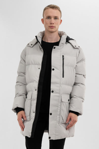 Canada Weather Gear Puffer Parka Jacket - White - Mens Parka Jackets - International Clothiers