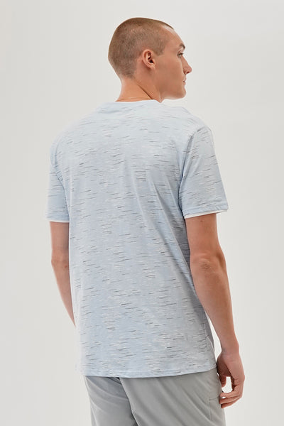 Canada Weather Gear Vintage Patterned Crewneck Tee - Aqua - Mens Tees & Tank Tops - International Clothiers